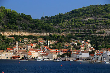 Fototapeta na wymiar Landscape of Vis town on Vis island, Croatia