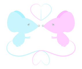Mice in love with heart