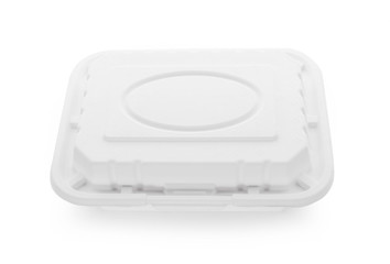 Paper food box on white background.