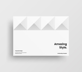 Fototapeta premium Creative business presentation vector A4 horizontal orientation front page mock up. Modern corporate report cover abstract geometric illustration design layout. Company identity brochure template.