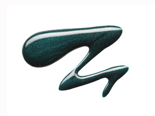 Blot of green nail polish isolated on white