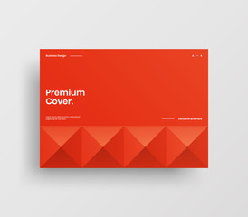 Creative business presentation vector A4 horizontal orientation front page mock up. Modern corporate report cover abstract geometric illustration design layout. Company identity brochure template.