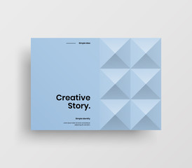 Creative business presentation vector A4 horizontal orientation front page mock up. Modern corporate report cover abstract geometric illustration design layout. Company identity brochure template.