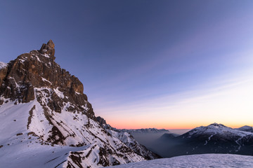 Sunset on Dolomites, Cimon della Pala