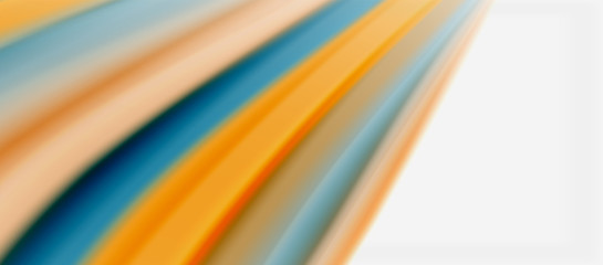 Wave lines abstract background, smooth silk design with rainbow style colors. Liquid fluid color waves. Vector Illustration