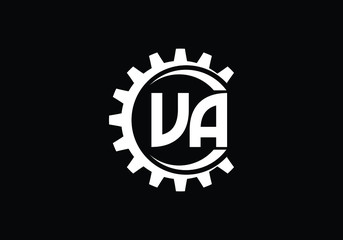 Gear Themed Logo with Inset Text Representing Mechanical Engineering and Industrial Solutions