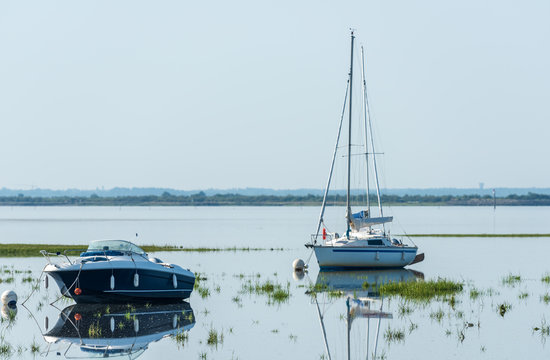 BASSIN D'ARCACHON (France), les eaux calmes de Lanton