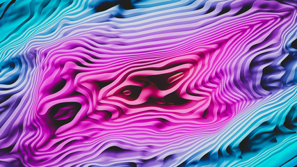 abstract colorful waves blue and pink wallpaper background 3d render