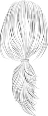 Low ponytail hairstyle hand drawn vector illustration