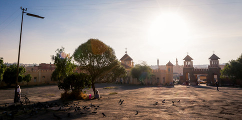 Asmara, Eritrea - November 01, 2019: Capital Streets and Buildings View in the Sunny Day