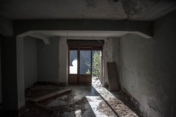 A walk trekking an abandoned village in a small town