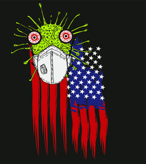 American Flag Coronavirus graphic design vector art