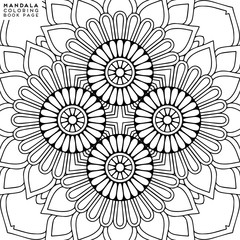 Flower Mandala. Coloringbook page template