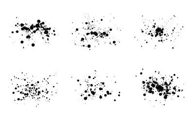 Set of black watercolor splashes