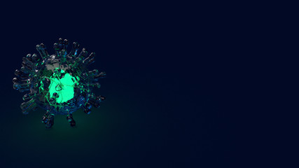 covid 19  virus microorganism  3d rendering   for medical content.