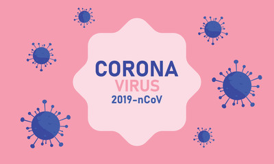 Coronavirus 2019-nCoV COVID-19 flat vector info graphic in pink background.