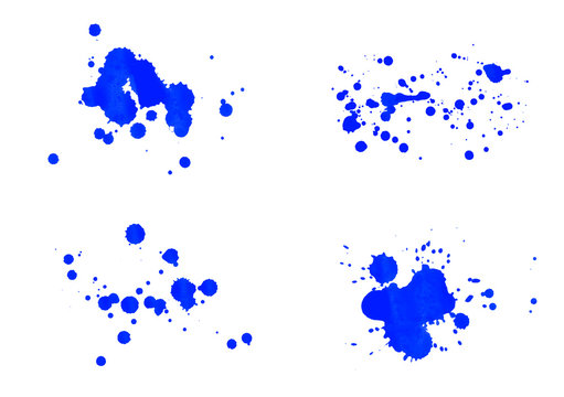 Blue Paint Vector Drops And Splat Brushes Background