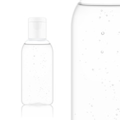 Antibacterial hand sanitizer mockup. Realistic vector illustration isolated on white background. Ready for use in your design. EPS10.