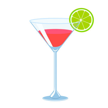 Cosmopolitan cocktail isolate on a white background. Vector graphics.