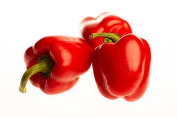 Red paprika isolated on white background. Composition 