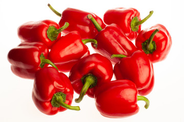 Red paprika isolated on white background. Composition 