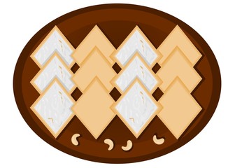 Kaju katli indian Sweets Vector