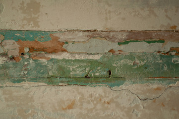 old wall with peeling paint textured