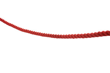 Rotes Seil freigestellt auf weißem Hintergrund