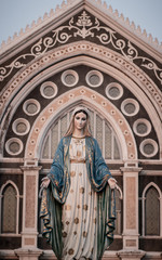 Obraz premium The Cathedral of the Immaculate Conception is a Catholic church and is located in the city of Chanthaburi, in Thailand. Vintage.