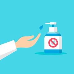 hand sanitizer flat logo design vector illustration