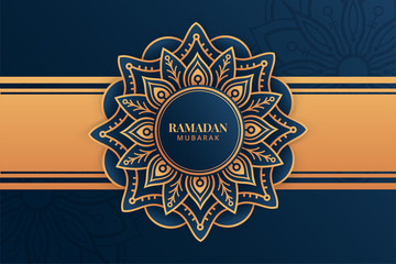 Luxury Ramadan Kareem. greeting background with Mandala.