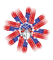 American Flag Coronavirus graphic design vector art