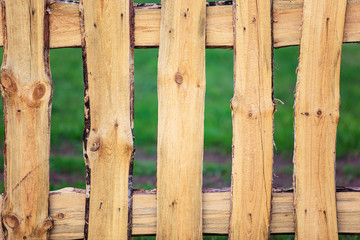 Naklejka na ściany i meble Wooden Curved Fence Close