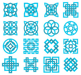 Fototapeta na wymiar Set of geometrical decorative design elements.