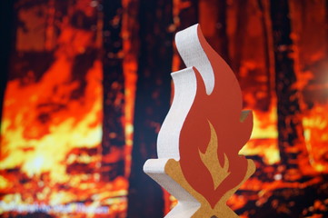 Flame object and Image of forest fire