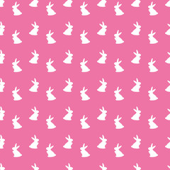 Happy easter 2020 rabbit pattern. Fashion, textile. Rabbit Print. Spring Holiday background. Cool Easter rabbit ears silhouette. Animal pattern party