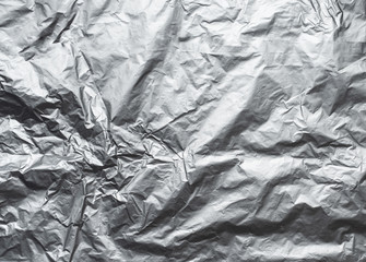 texture of crumpled aluminum foil paper