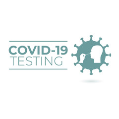 Covid-19 testing banner sign with icon