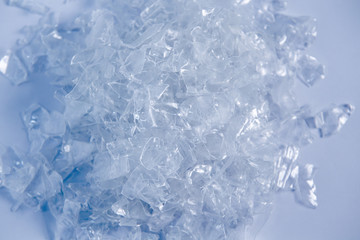 Polypropylene granule close-up background texture. plastic resin ( Masterbatch).Grey chemical granules for industrial plastic production