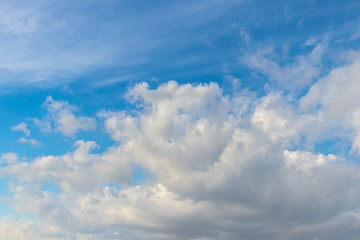 Blue sky with white clouds in sunny weather_