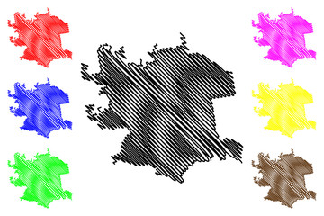 Iecava Municipality (Republic of Latvia, Administrative divisions of Latvia, Municipalities and their territorial units) map vector illustration, scribble sketch Iecava map