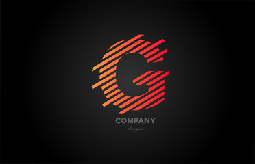 G orange alphabet letter logo icon design for business and company