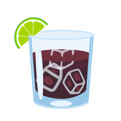 Black Russian cocktail isolate on a white background. Vector graphics.