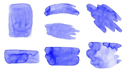 Set of beautiful watercolor brush strokes