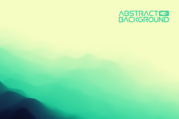 3D landscape Background. green to blue Gradient Abstract Vector Illustration.Computer Art Design Template. Landscape with Mountain Peaks