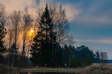 Fototapeta premium Sunset on the lake