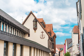 MEERSBURG, GERMANY - June 29, 2018: Street view of downtown Meersburg, Germany