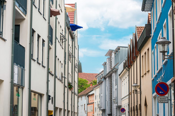 MEERSBURG, GERMANY - June 29, 2018: Street view of downtown Meersburg, Germany