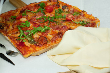 sharing pizza with whoever wants to try it