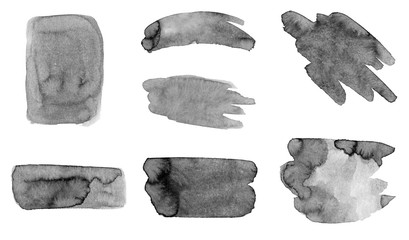 Collection of black vector strokes brushes